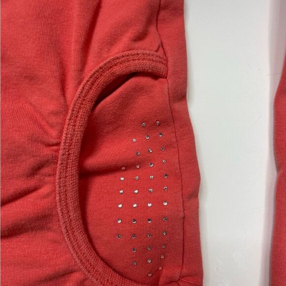 BCBG Butterfly Rhinestones Full Zip Hoodie Women Small Salmon Pink Y2K - Picture 8 of 12